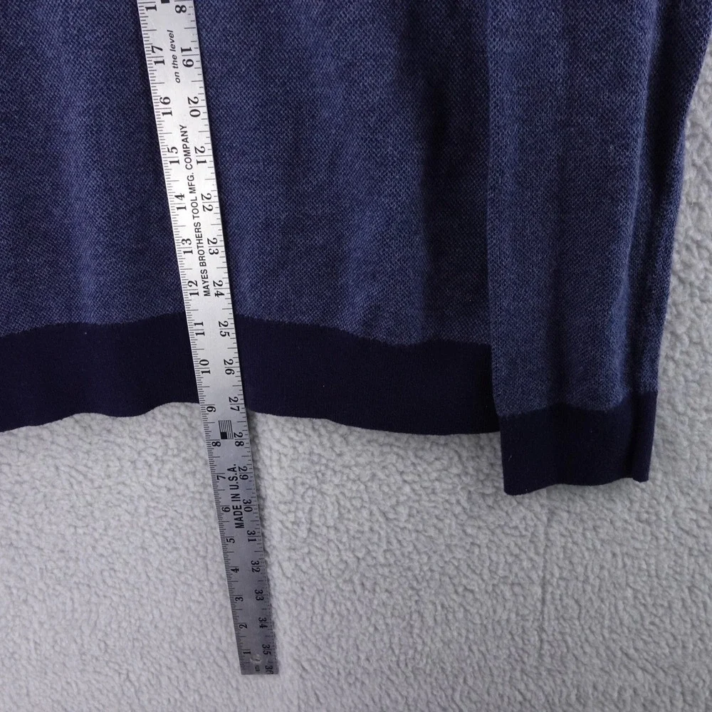 Banana Republic Men's L Blue Cashmere Blend 1/4 Zip Pullover Sweater Preppy‎